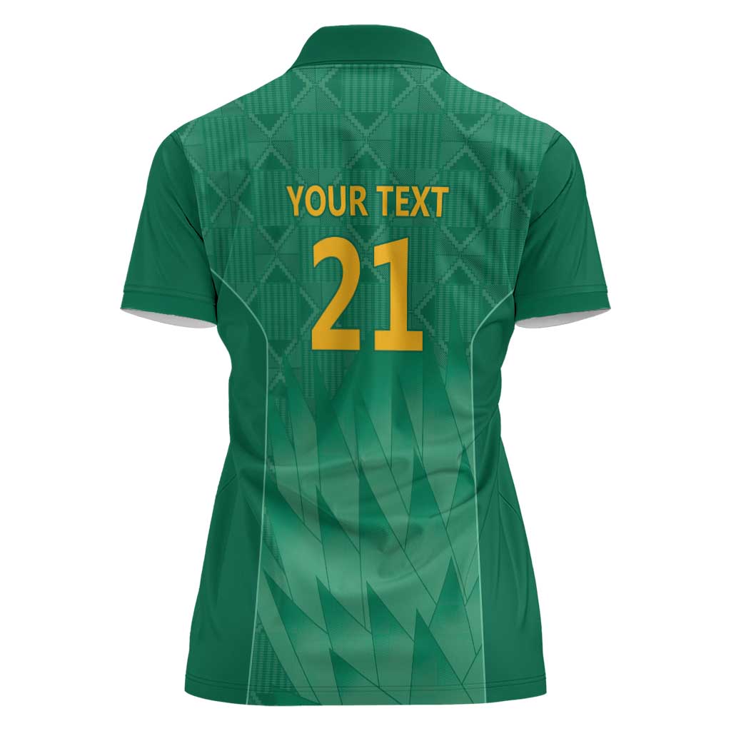 South Africa Cricket Custom Women Polo Shirt Proteas Green