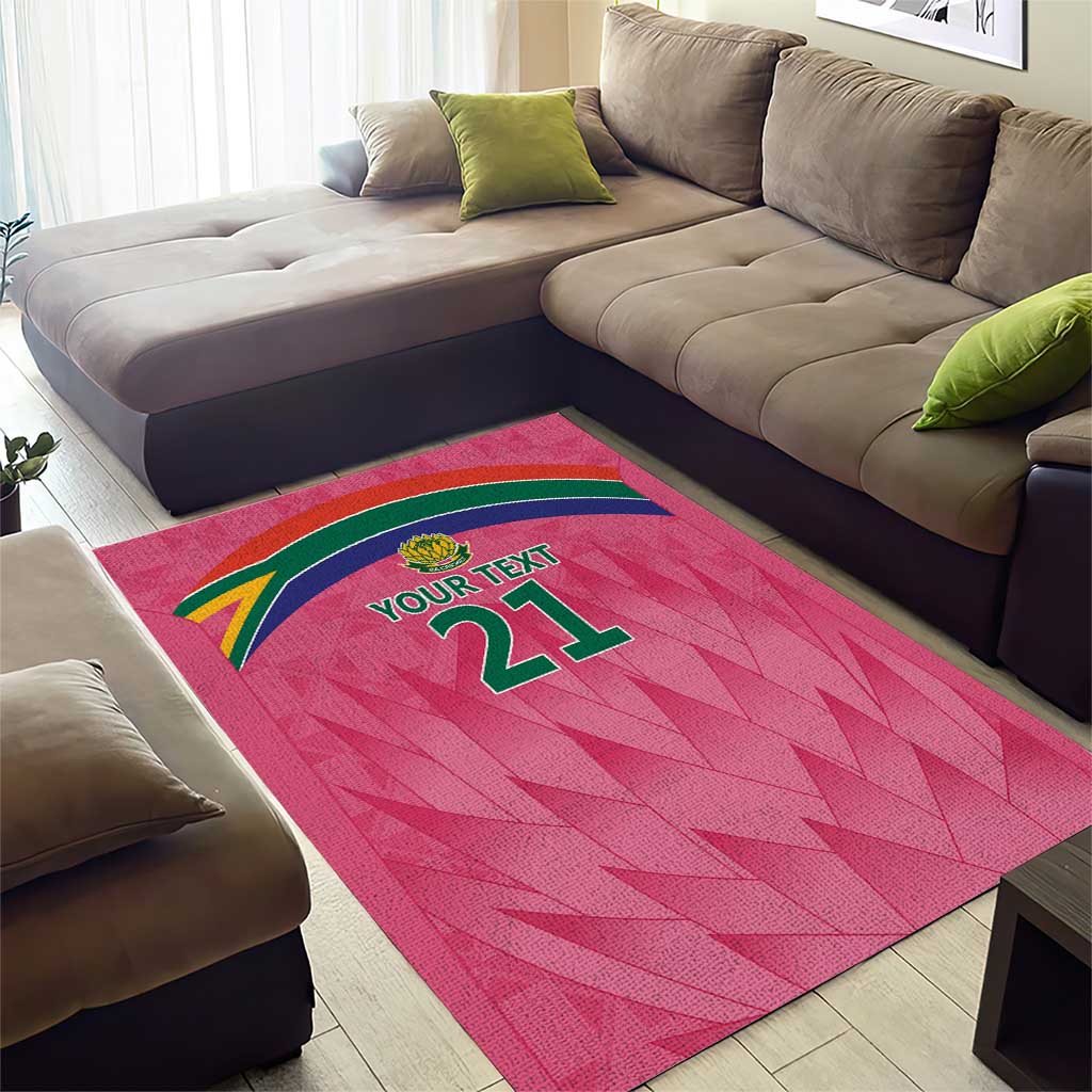 South Africa Cricket Custom Area Rug Proteas Pink