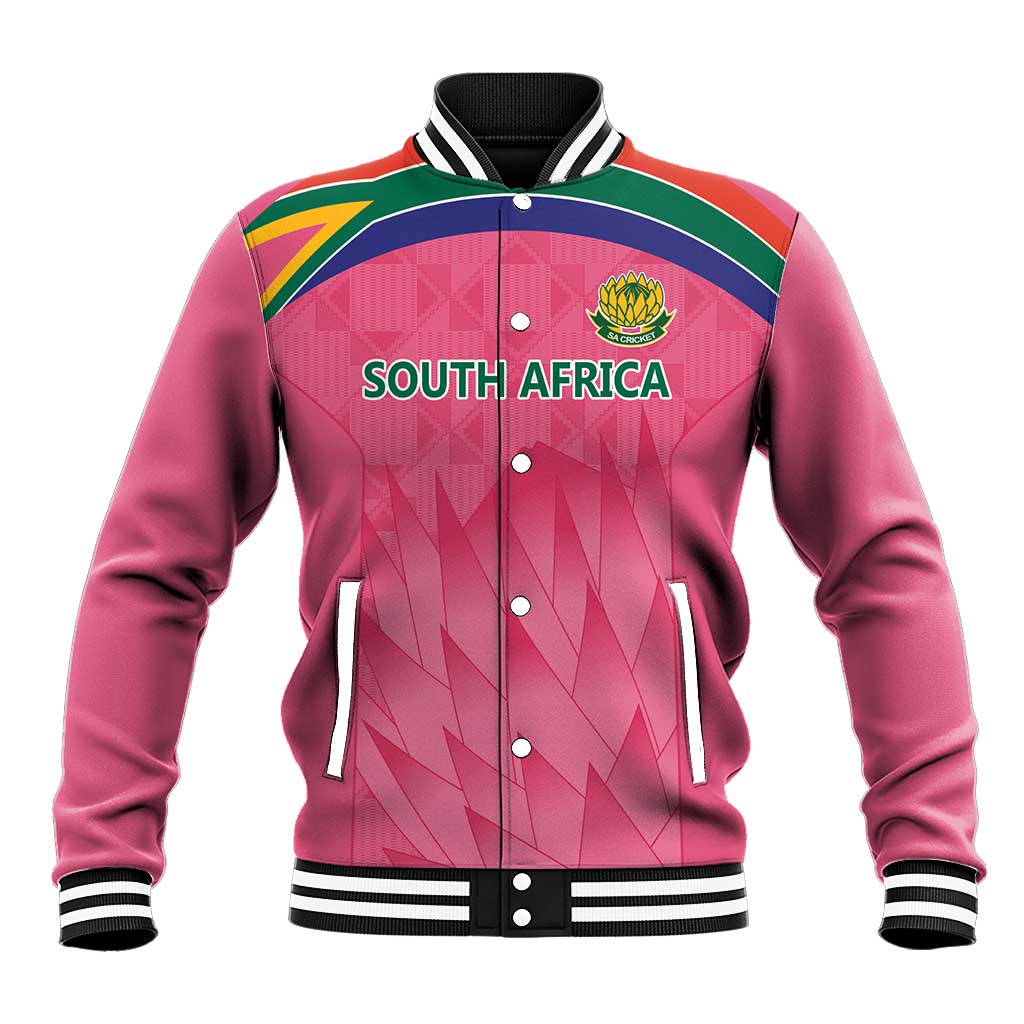 South Africa Cricket Custom Baseball Jacket Proteas Pink