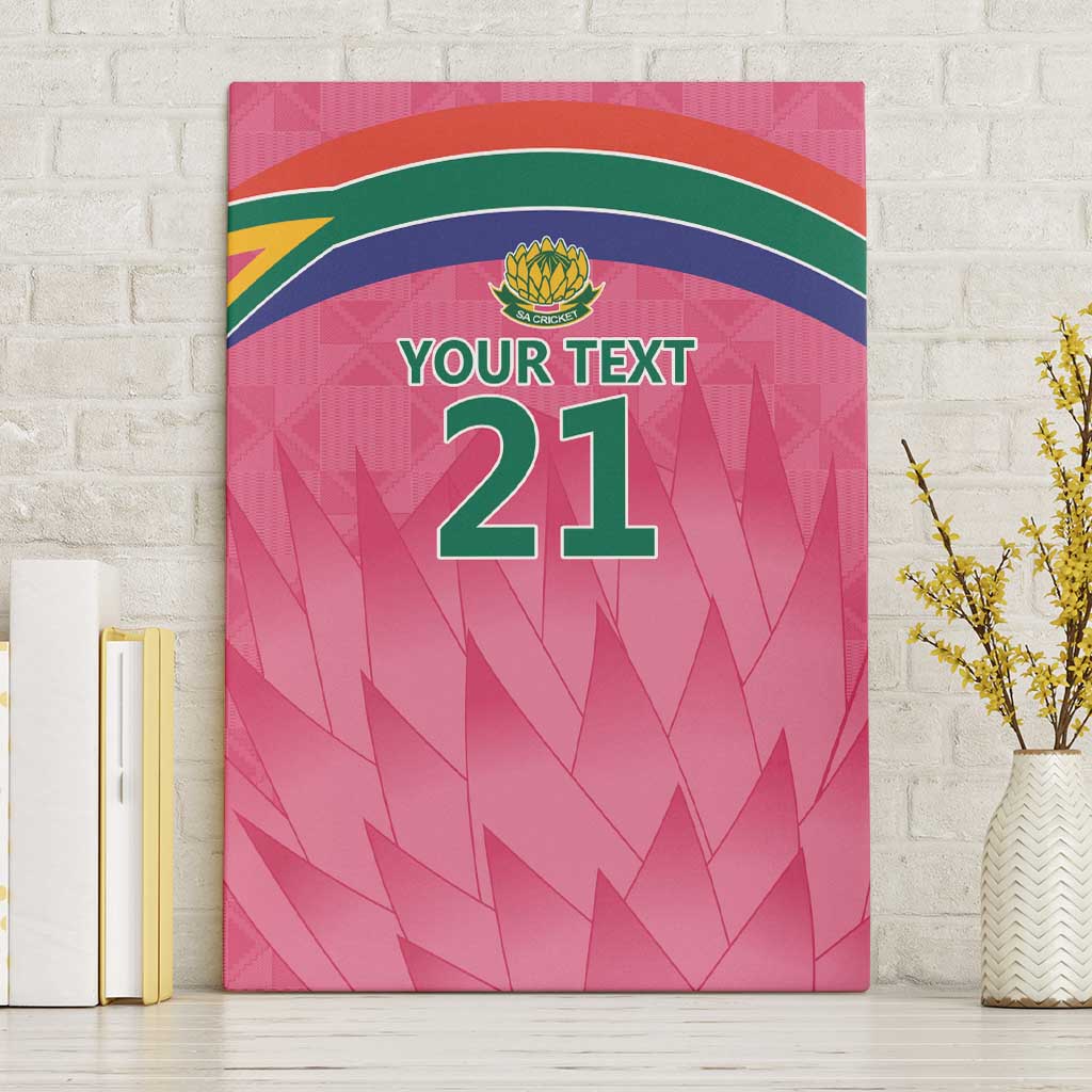 South Africa Cricket Custom Canvas Wall Art Proteas Pink