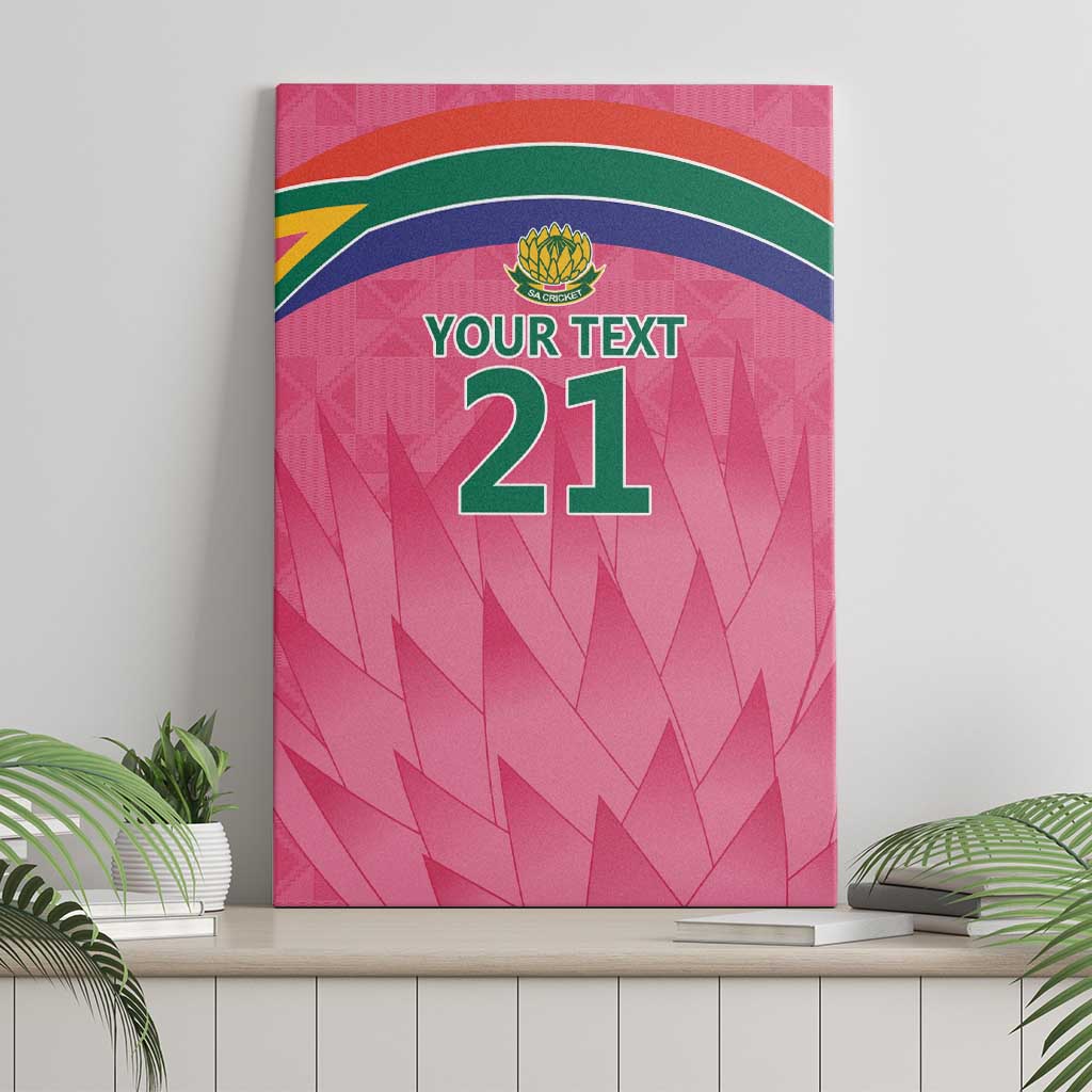 South Africa Cricket Custom Canvas Wall Art Proteas Pink