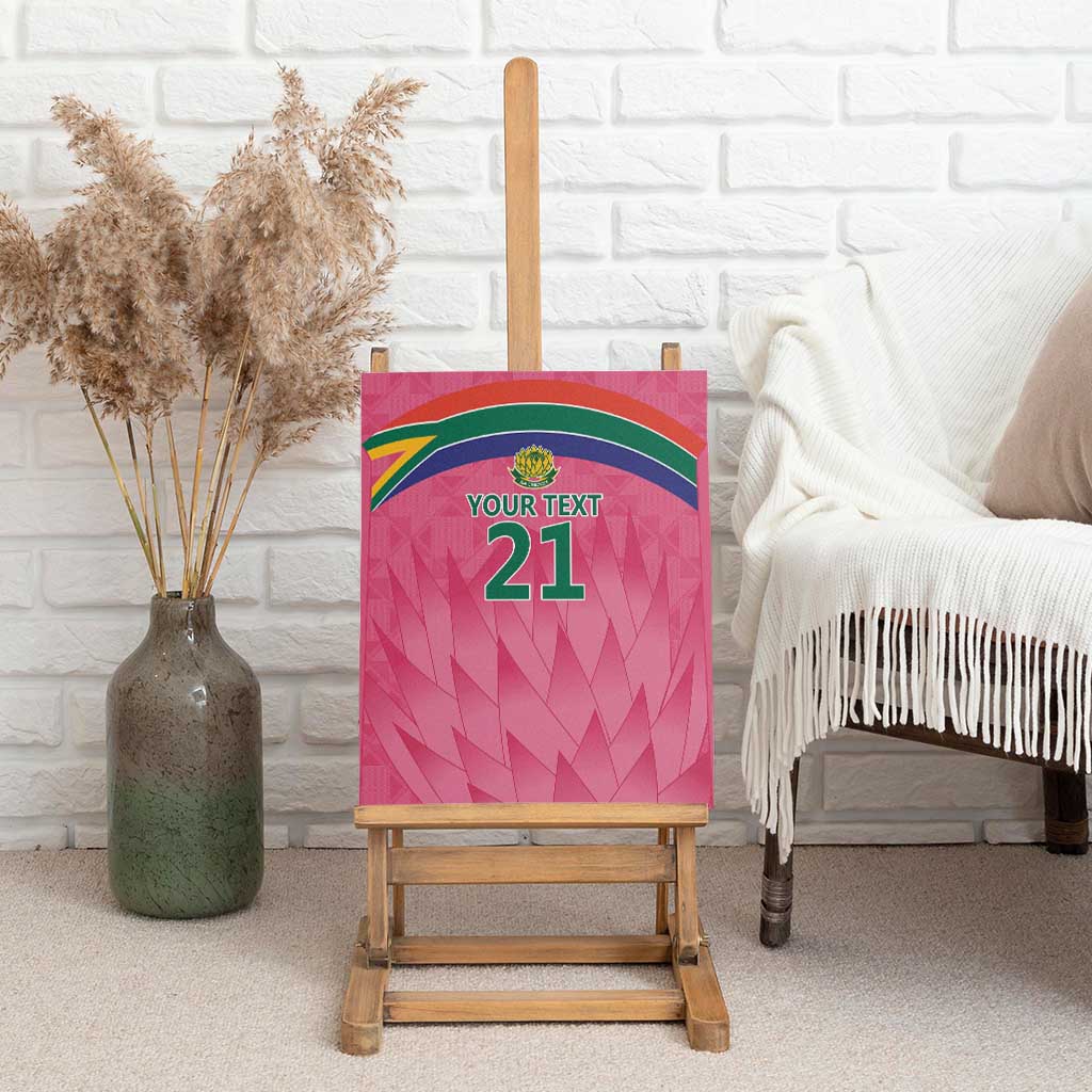 South Africa Cricket Custom Canvas Wall Art Proteas Pink