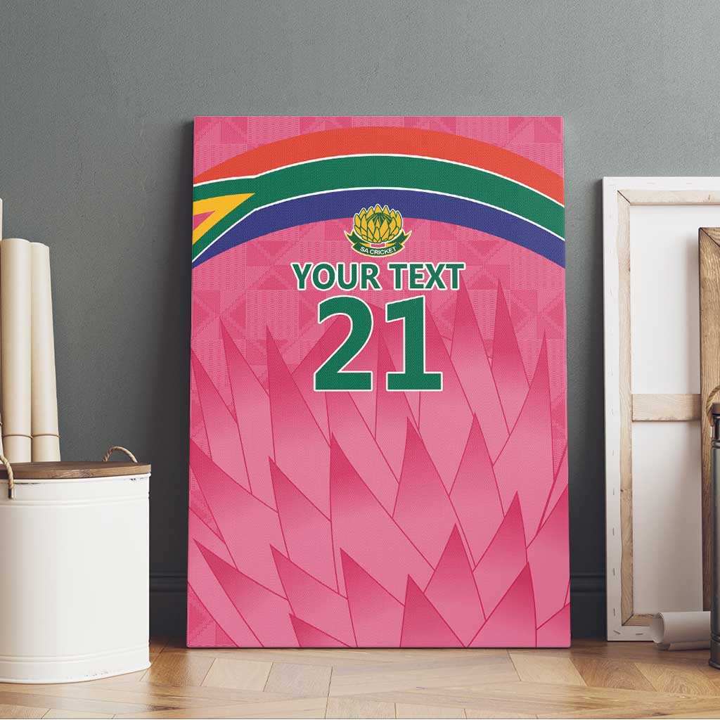 South Africa Cricket Custom Canvas Wall Art Proteas Pink