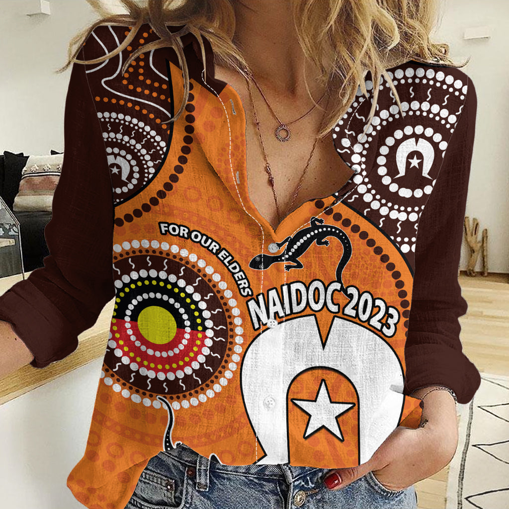 2023 NAIDOC Week Women Casual Shirt Lizard Aboriginal LT9