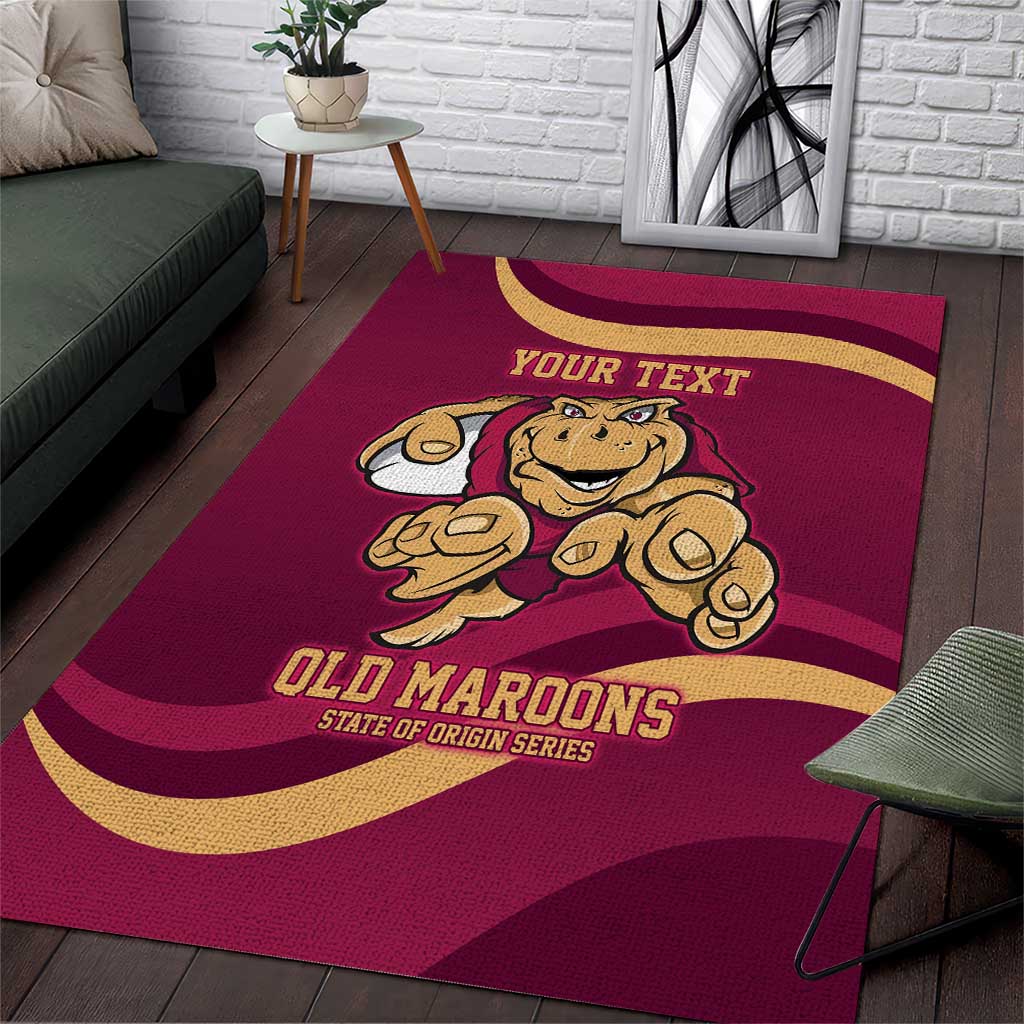 Custom QLD Maroons Cane Toad Area Rug Queensland Origin No1