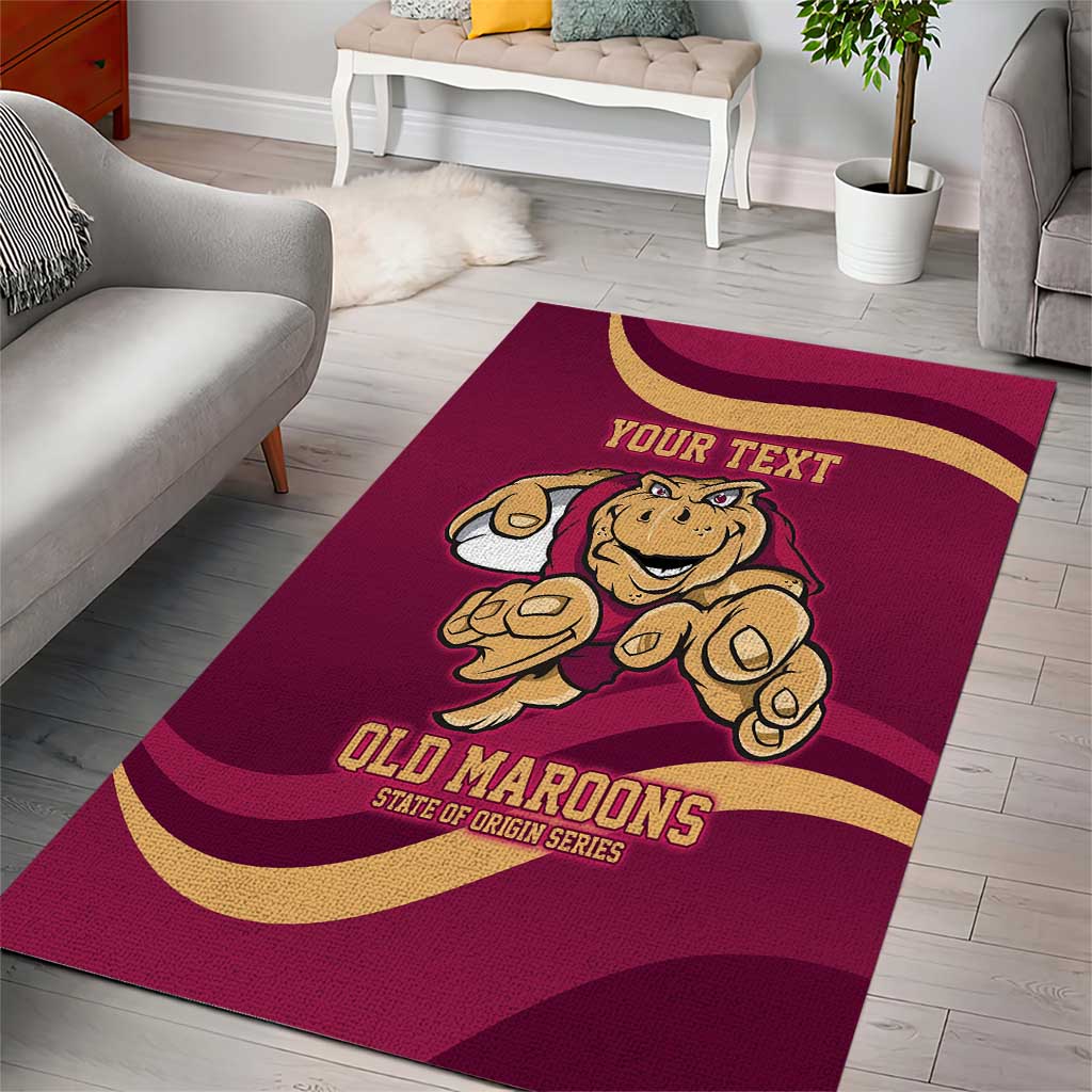 Custom QLD Maroons Cane Toad Area Rug Queensland Origin No1