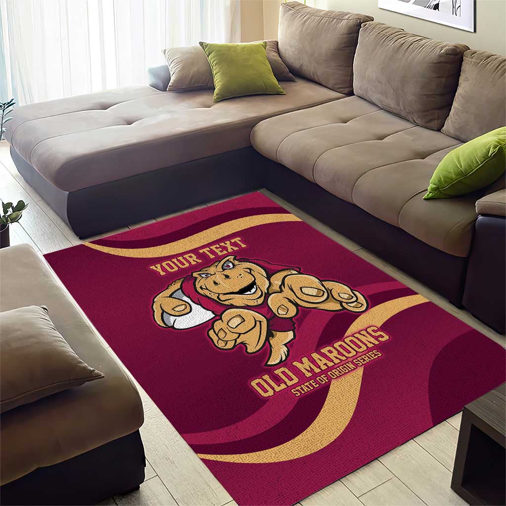 Custom QLD Maroons Cane Toad Area Rug Queensland Origin No1