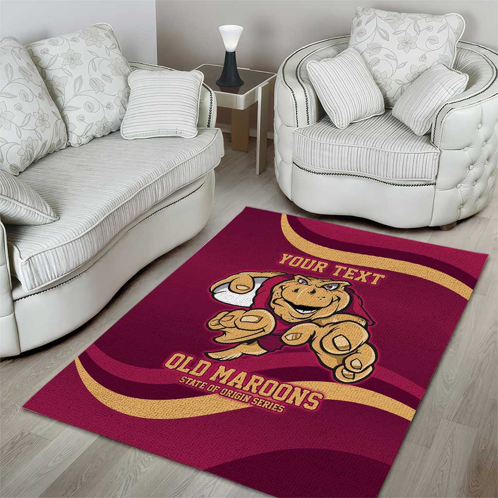 Custom QLD Maroons Cane Toad Area Rug Queensland Origin No1