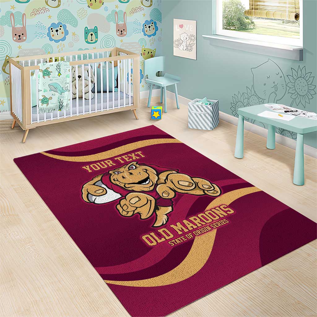 Custom QLD Maroons Cane Toad Area Rug Queensland Origin No1