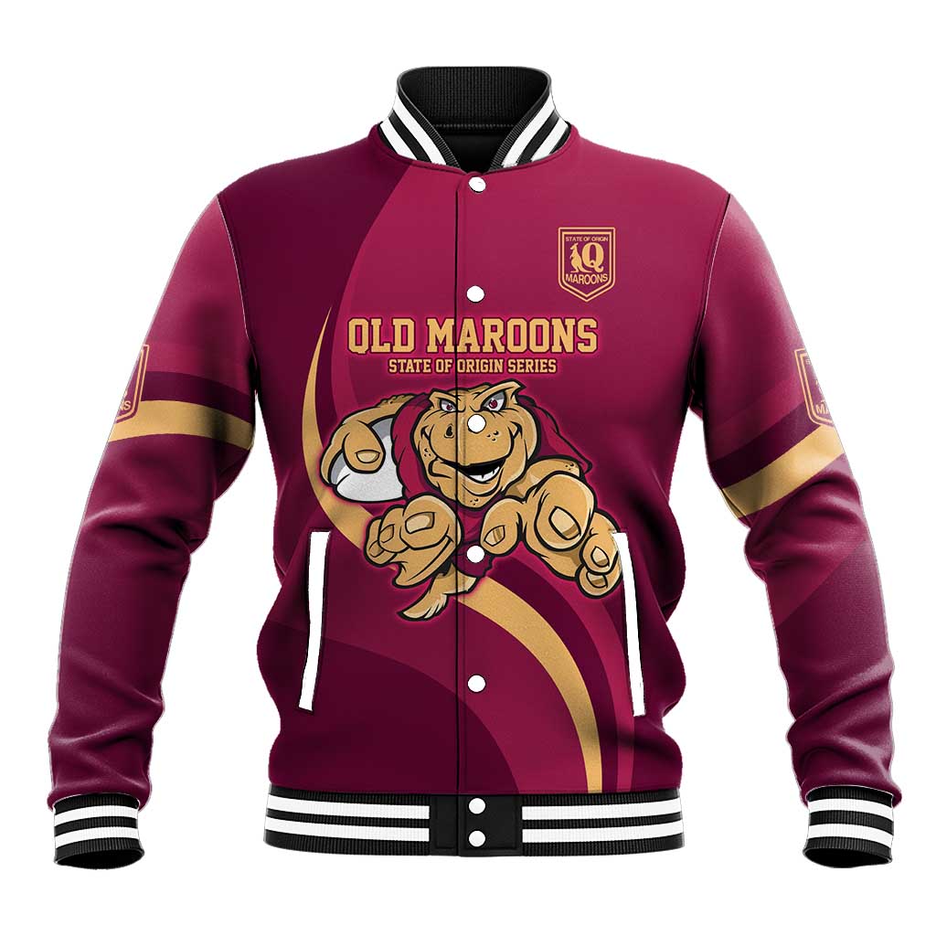 Custom QLD Maroons Cane Toad Baseball Jacket Queensland Origin No1