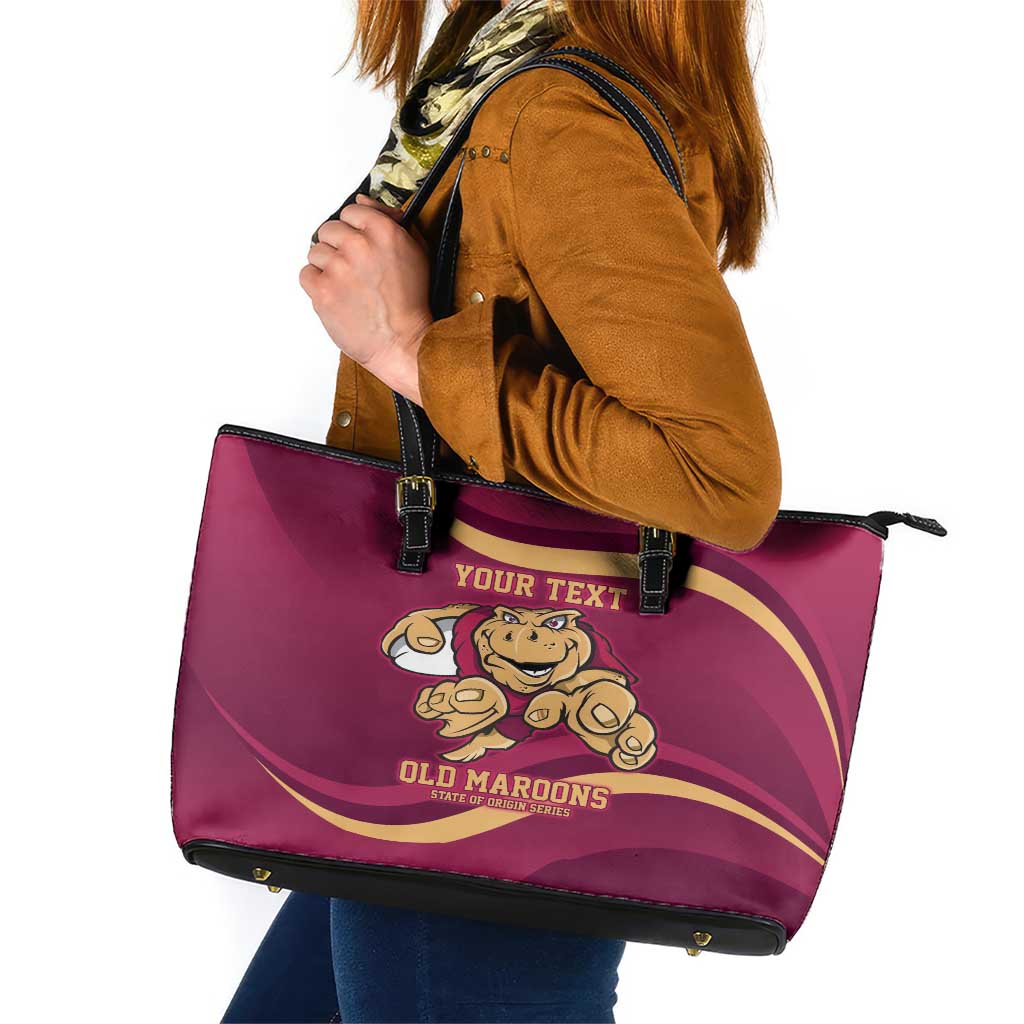 Custom QLD Maroons Cane Toad Leather Tote Bag Queensland Origin No1