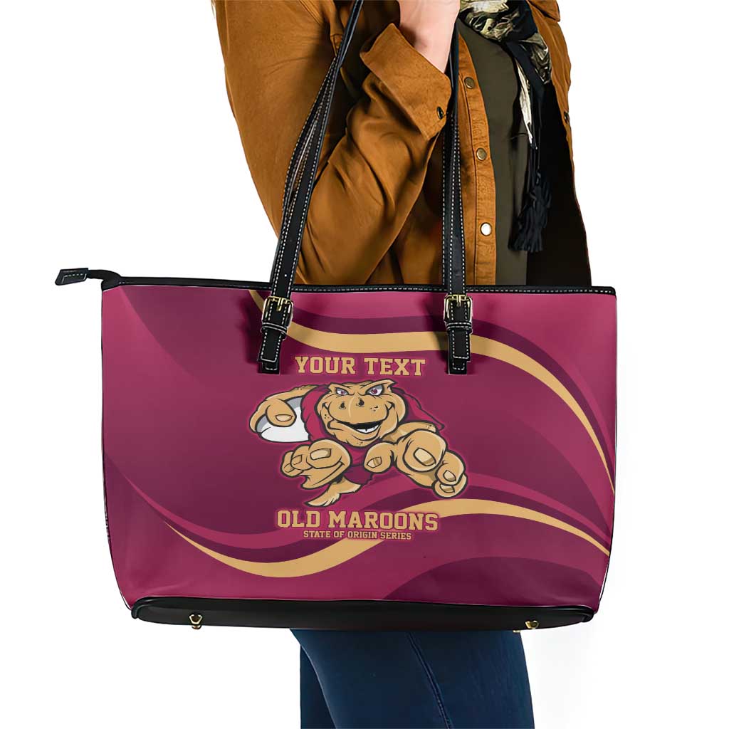 Custom QLD Maroons Cane Toad Leather Tote Bag Queensland Origin No1