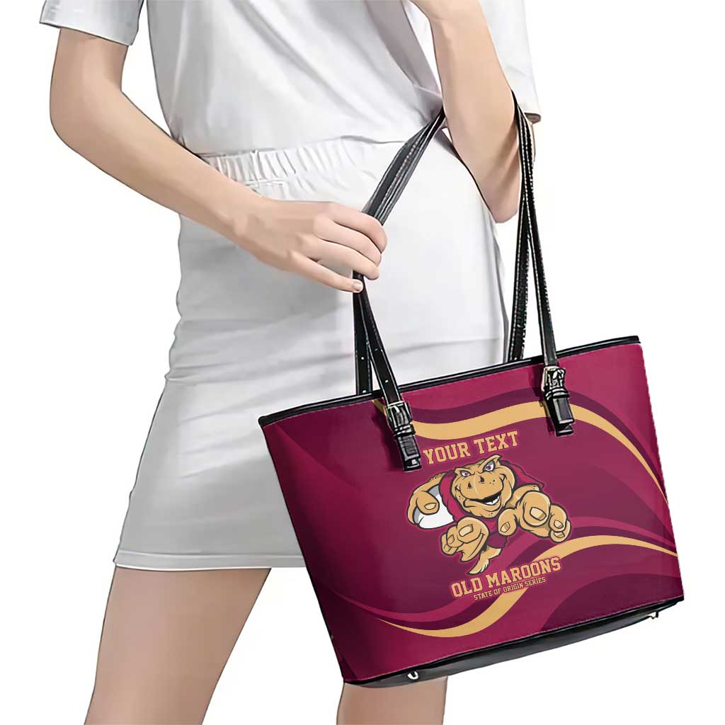 Custom QLD Maroons Cane Toad Leather Tote Bag Queensland Origin No1