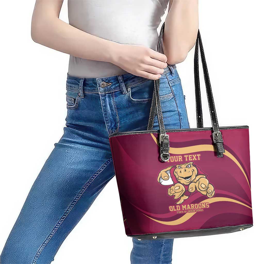 Custom QLD Maroons Cane Toad Leather Tote Bag Queensland Origin No1