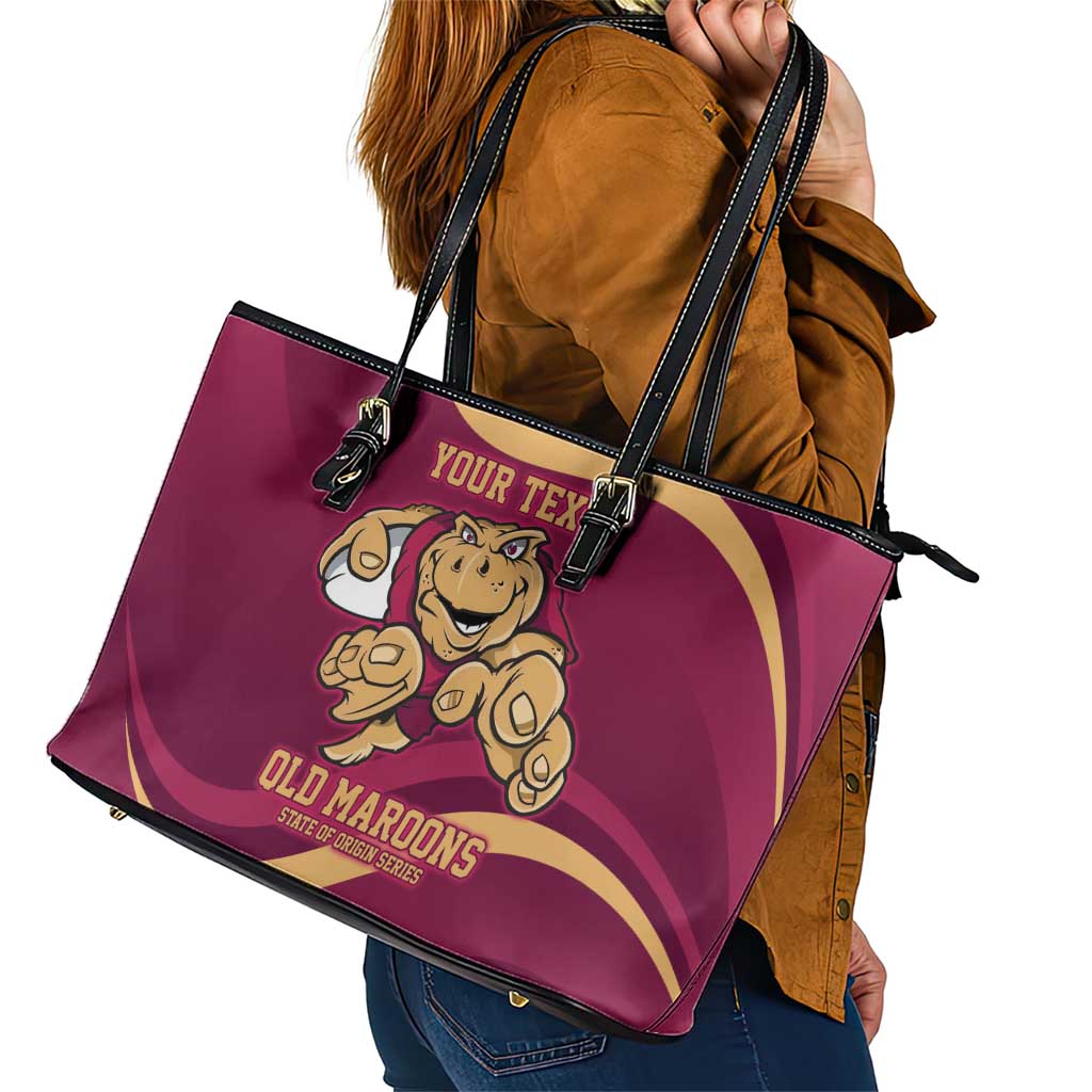 Custom QLD Maroons Cane Toad Leather Tote Bag Queensland Origin No1