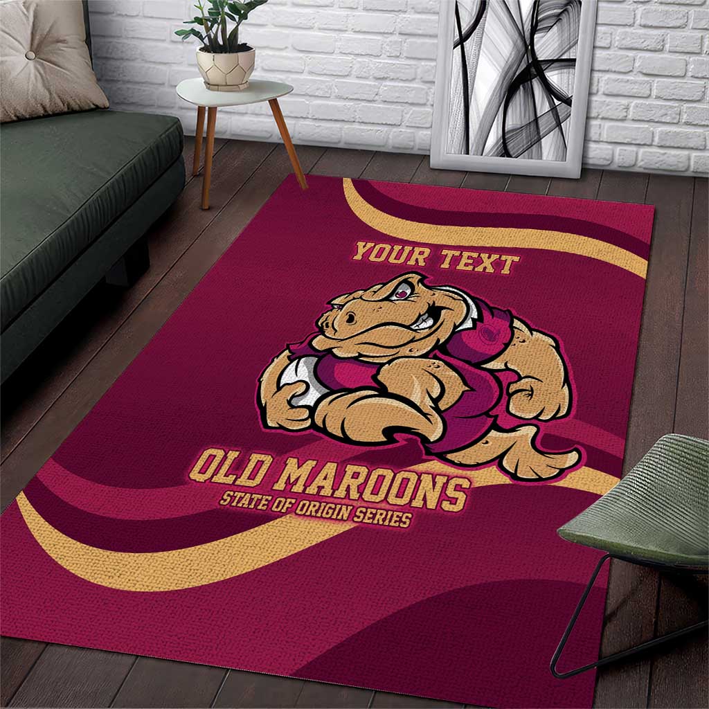 Custom QLD Maroons Cane Toad Area Rug Queensland Origin No2