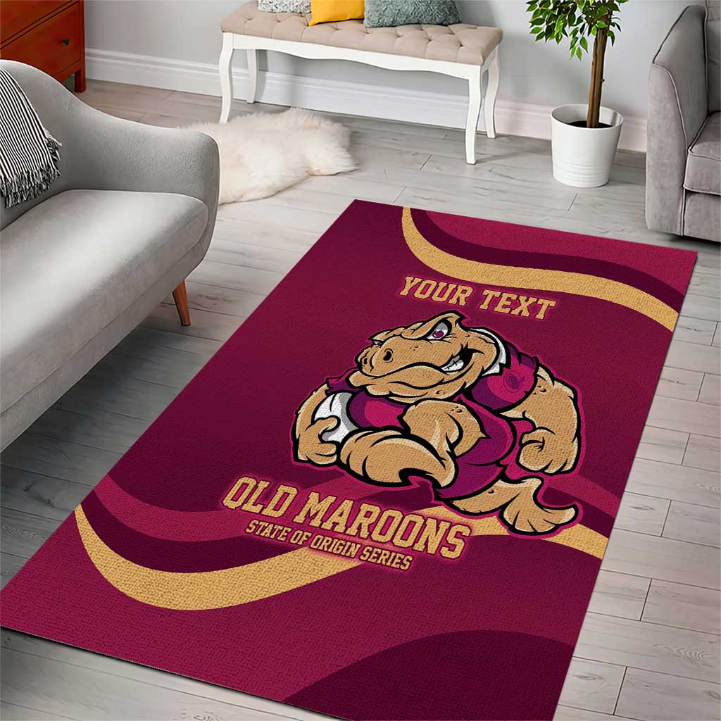 Custom QLD Maroons Cane Toad Area Rug Queensland Origin No2