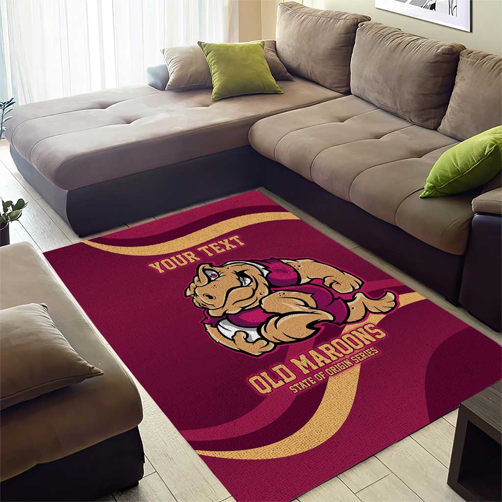 Custom QLD Maroons Cane Toad Area Rug Queensland Origin No2