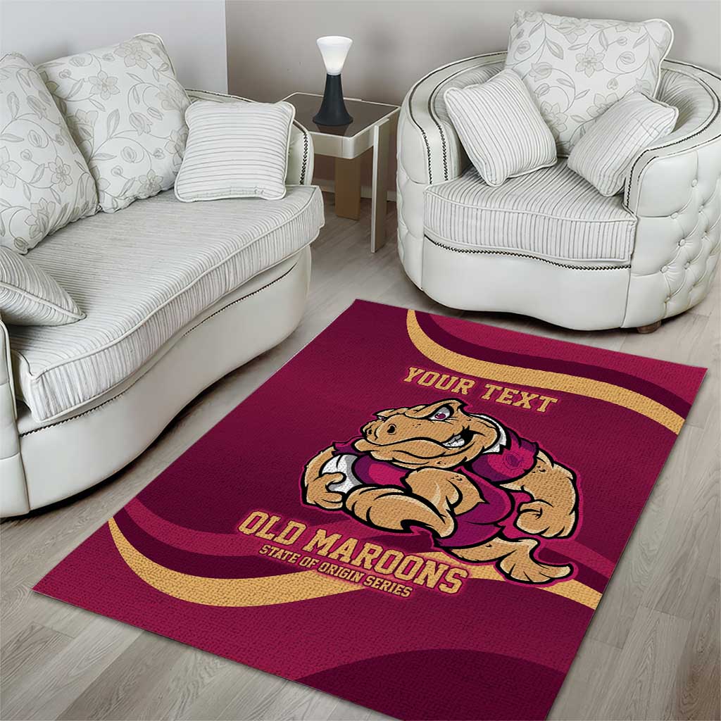 Custom QLD Maroons Cane Toad Area Rug Queensland Origin No2