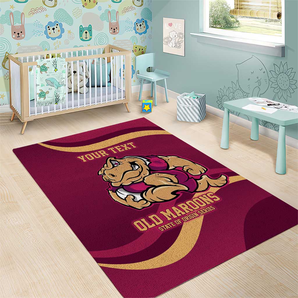 Custom QLD Maroons Cane Toad Area Rug Queensland Origin No2