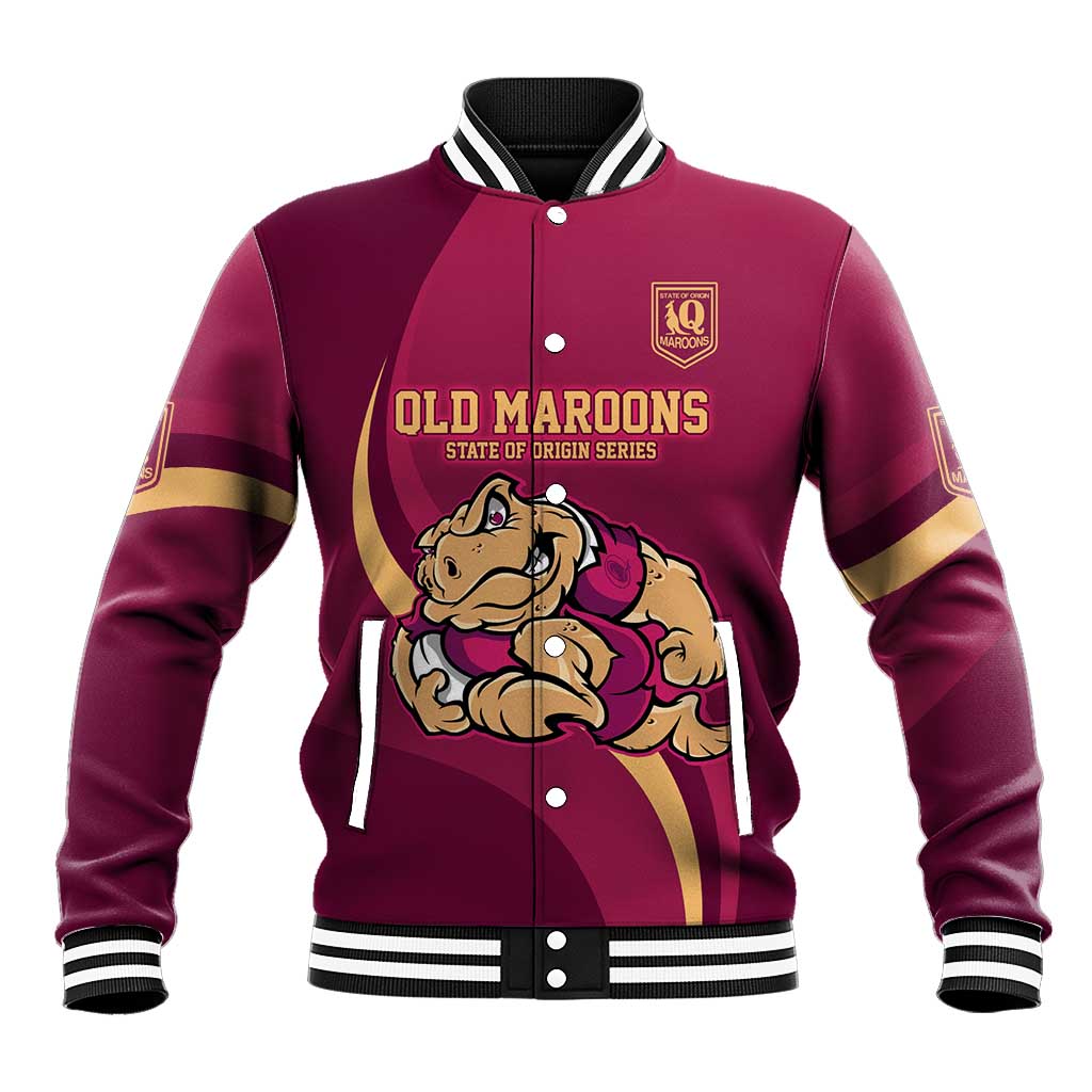 Custom QLD Maroons Cane Toad Baseball Jacket Queensland Origin No2