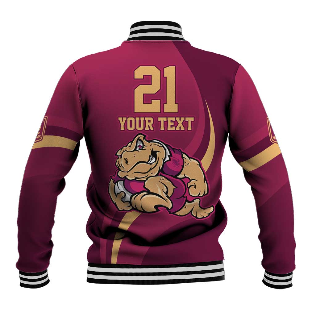 Custom QLD Maroons Cane Toad Baseball Jacket Queensland Origin No2