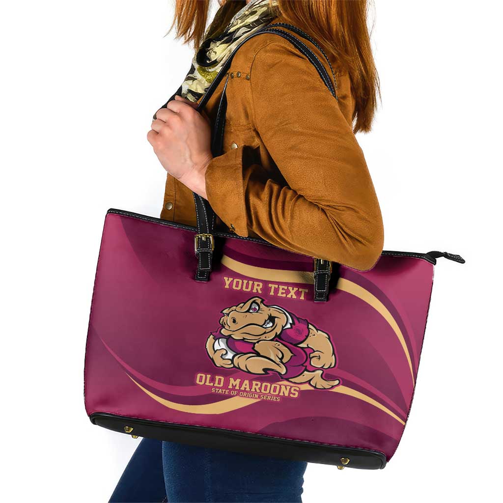 Custom QLD Maroons Cane Toad Leather Tote Bag Queensland Origin No2