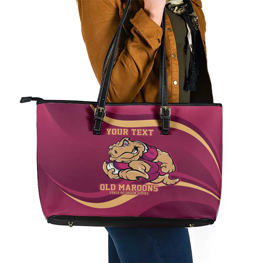 Custom QLD Maroons Cane Toad Leather Tote Bag Queensland Origin No2