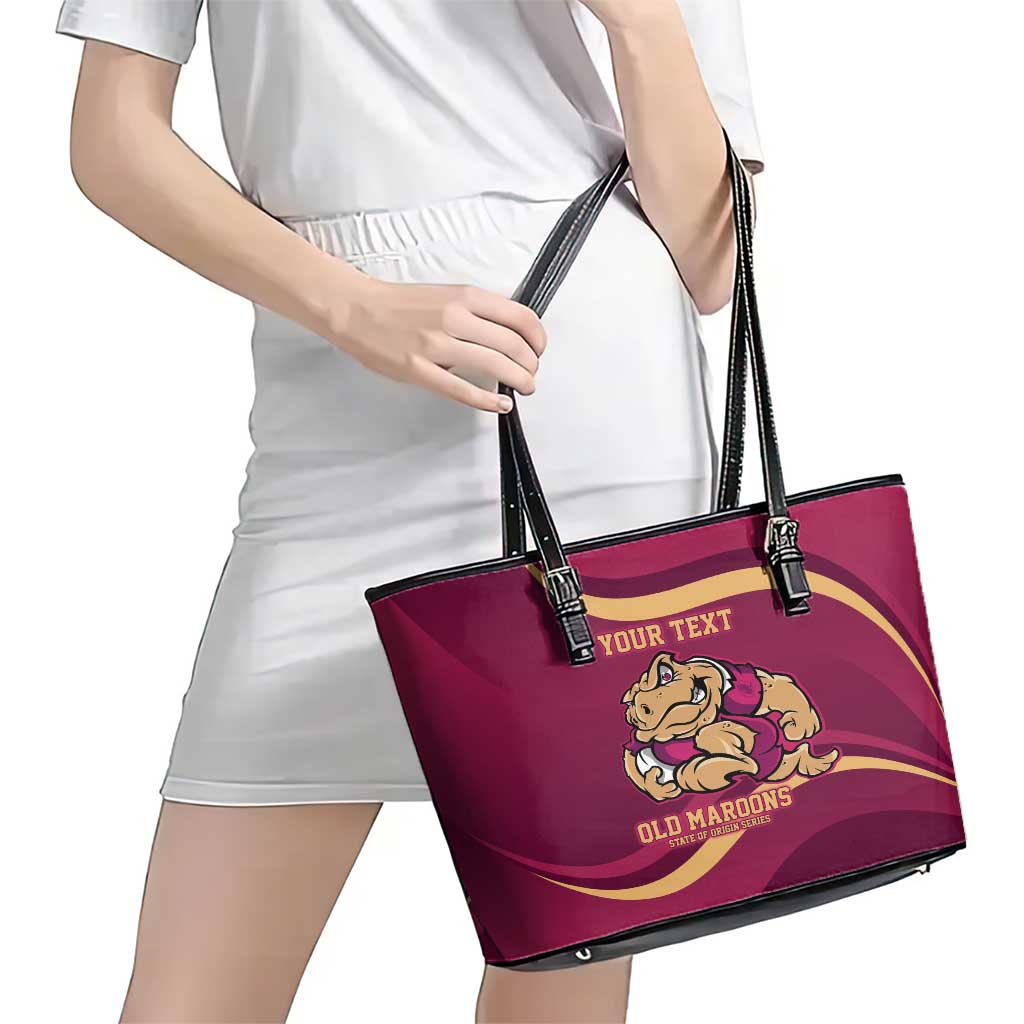 Custom QLD Maroons Cane Toad Leather Tote Bag Queensland Origin No2