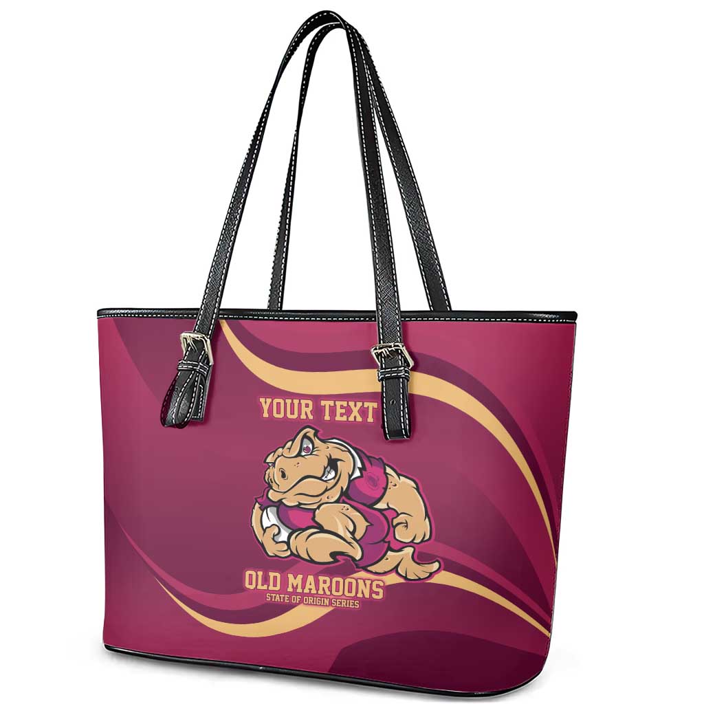 Custom QLD Maroons Cane Toad Leather Tote Bag Queensland Origin No2