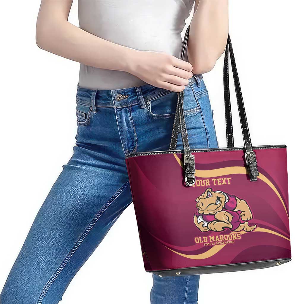 Custom QLD Maroons Cane Toad Leather Tote Bag Queensland Origin No2