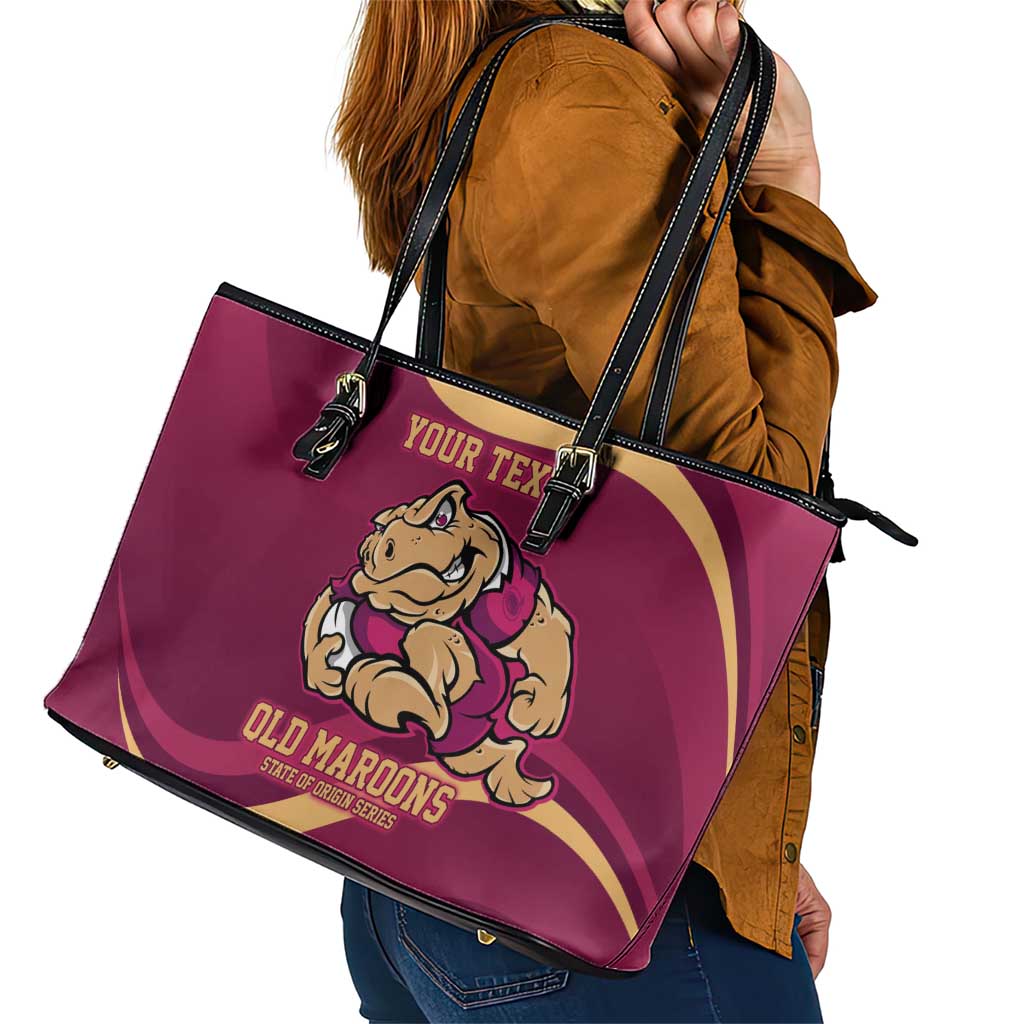 Custom QLD Maroons Cane Toad Leather Tote Bag Queensland Origin No2