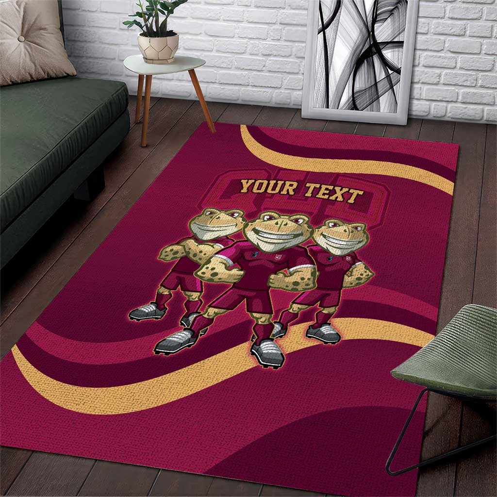 Custom QLD Maroons Cane Toad Area Rug Queensland Origin No3