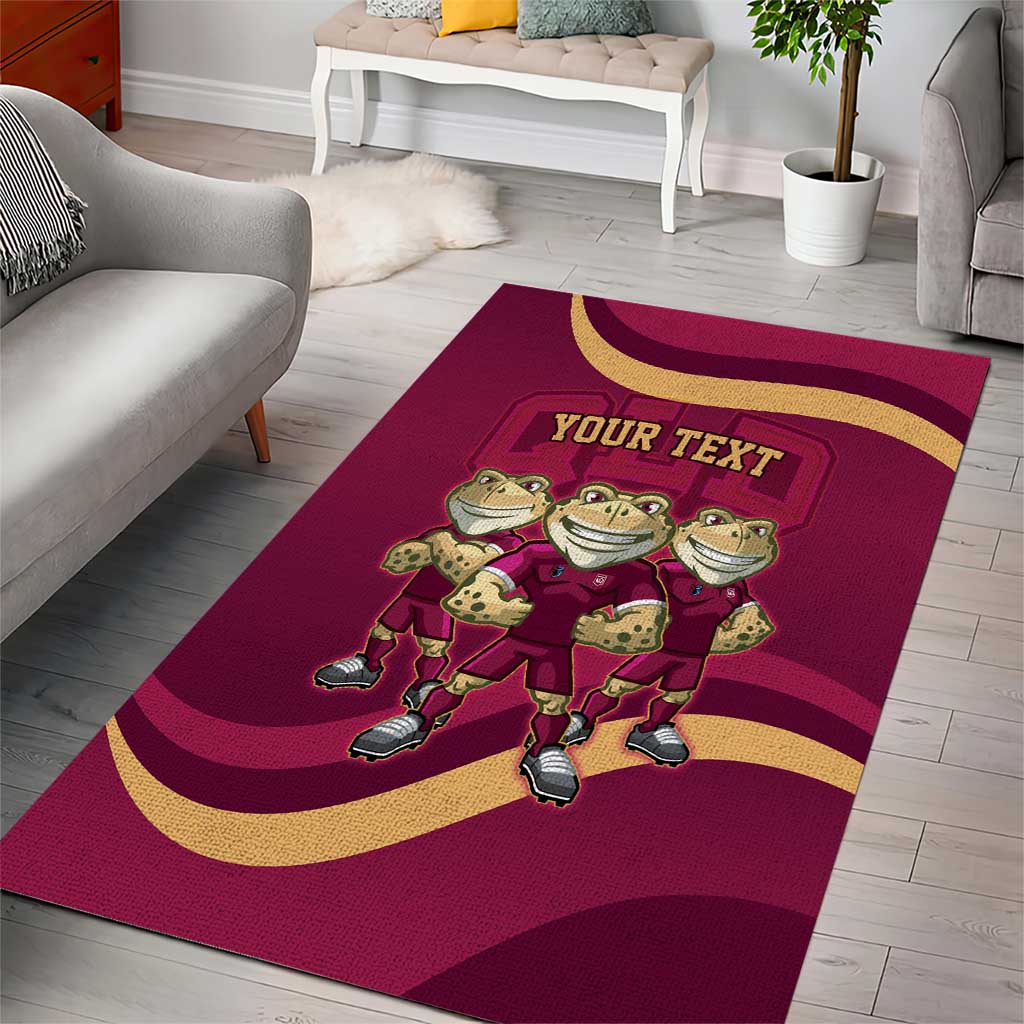 Custom QLD Maroons Cane Toad Area Rug Queensland Origin No3