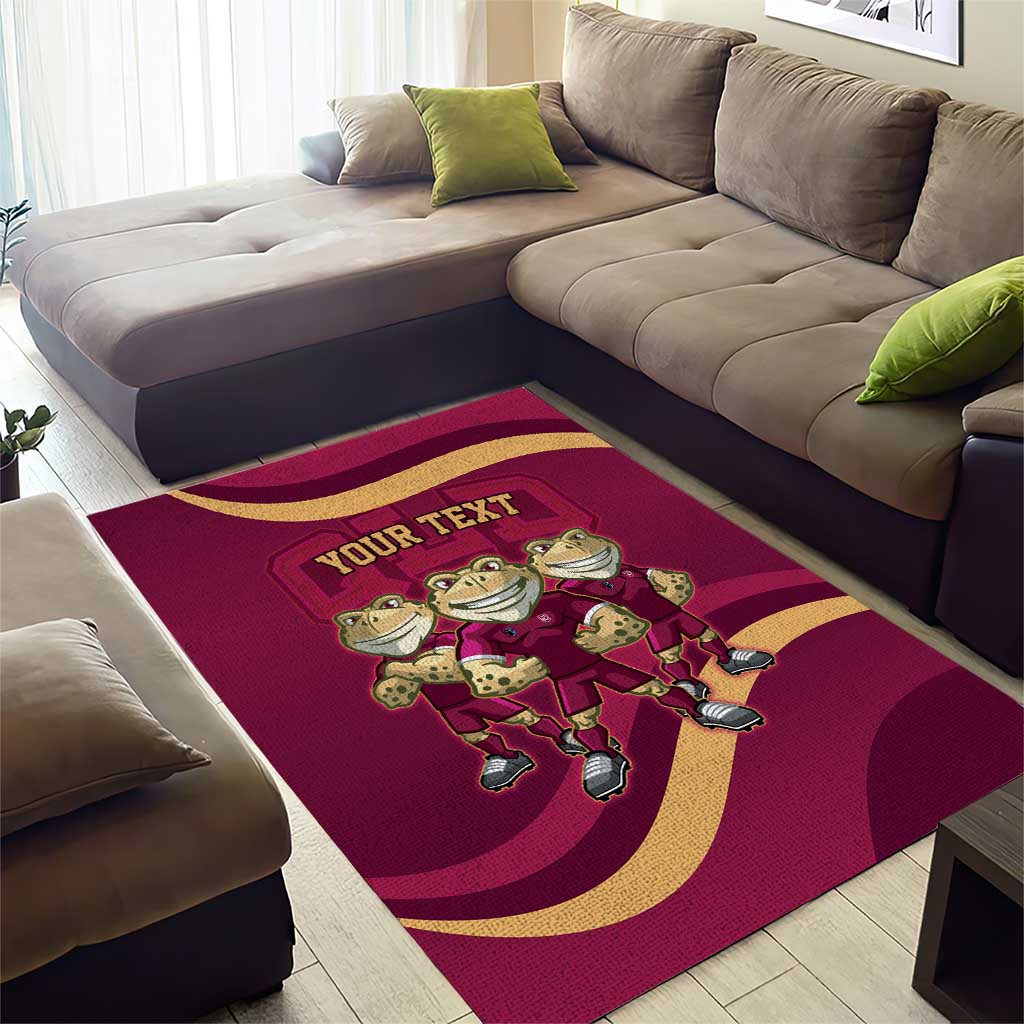 Custom QLD Maroons Cane Toad Area Rug Queensland Origin No3