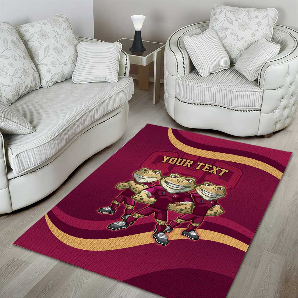 Custom QLD Maroons Cane Toad Area Rug Queensland Origin No3