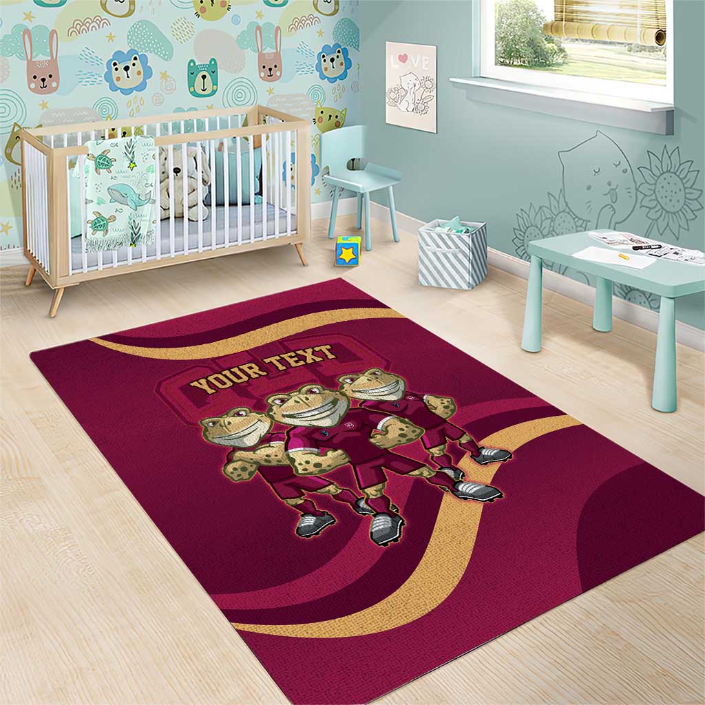 Custom QLD Maroons Cane Toad Area Rug Queensland Origin No3