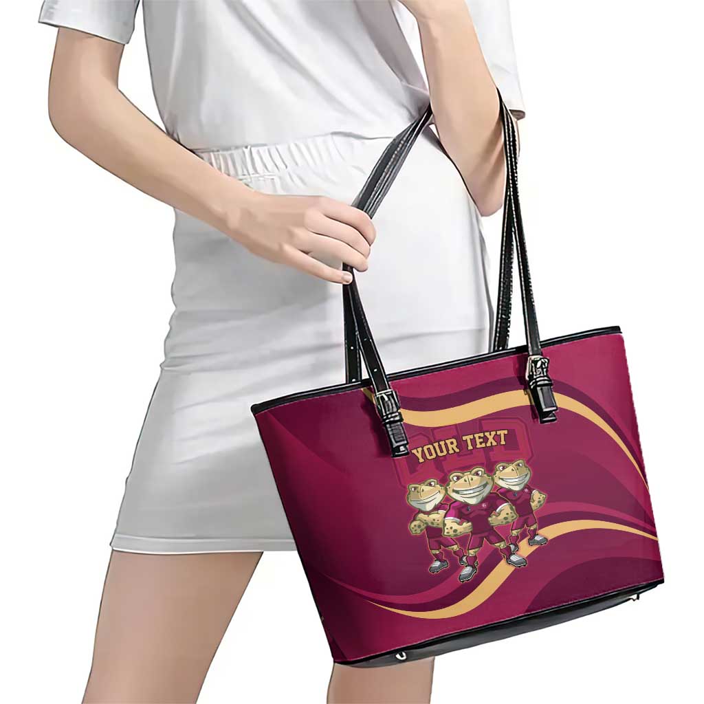 Custom QLD Maroons Cane Toad Leather Tote Bag Queensland Origin No3