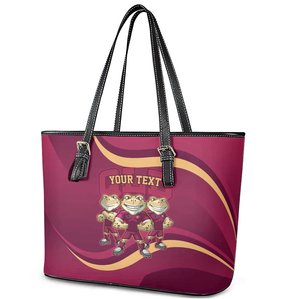 Custom QLD Maroons Cane Toad Leather Tote Bag Queensland Origin No3