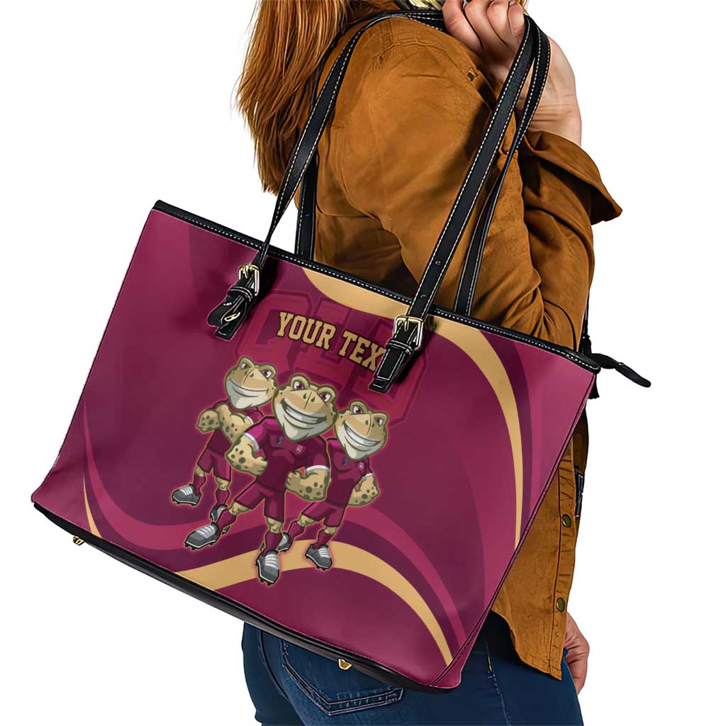 Custom QLD Maroons Cane Toad Leather Tote Bag Queensland Origin No3