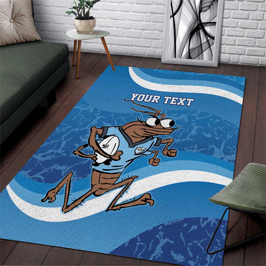 Custom NSW Cockroaches Blues Area Rug New South Wales Origin No1