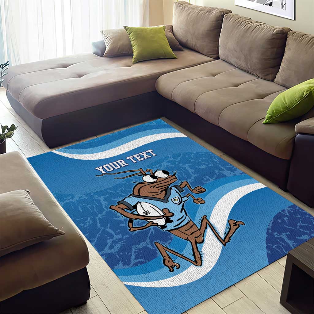 Custom NSW Cockroaches Blues Area Rug New South Wales Origin No1