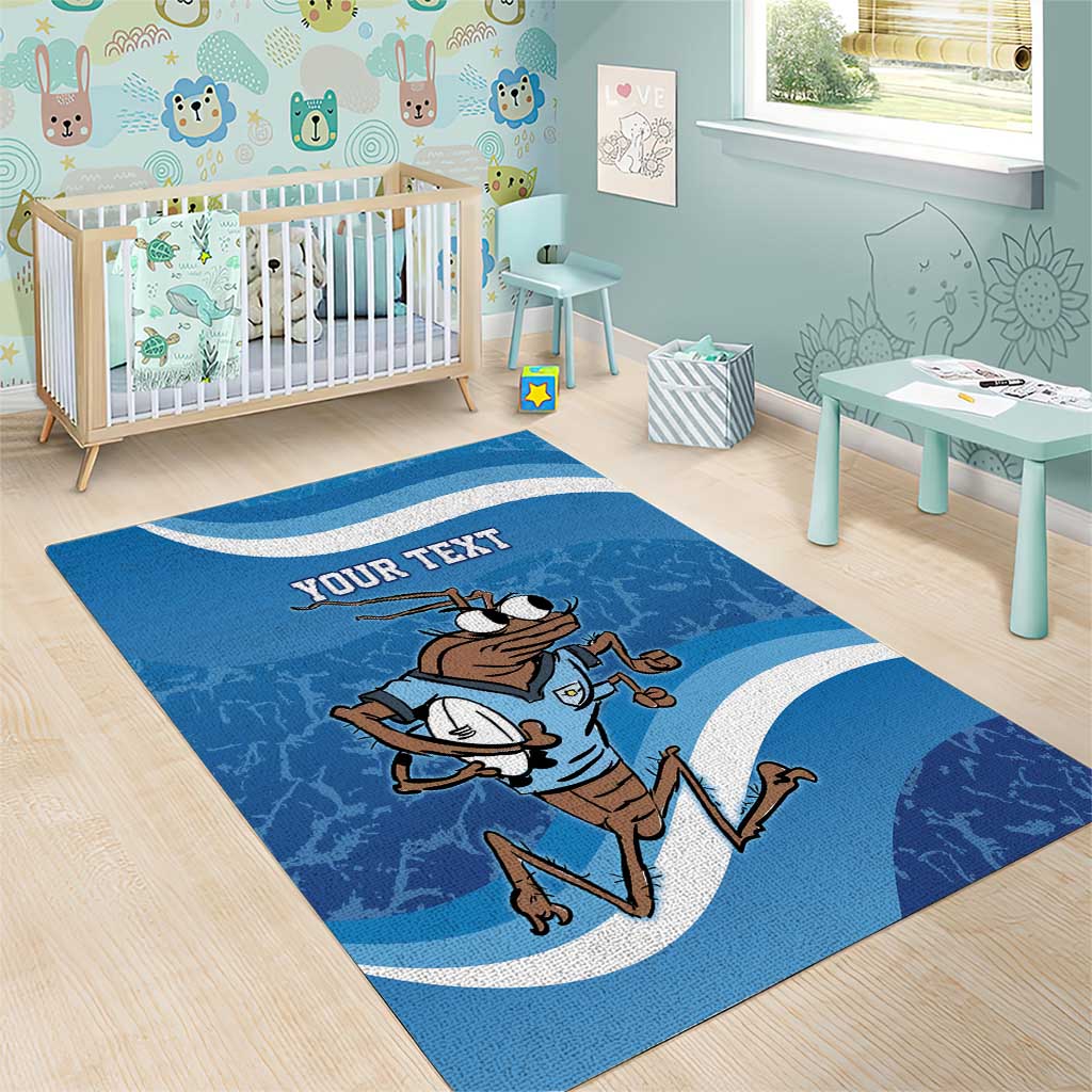 Custom NSW Cockroaches Blues Area Rug New South Wales Origin No1