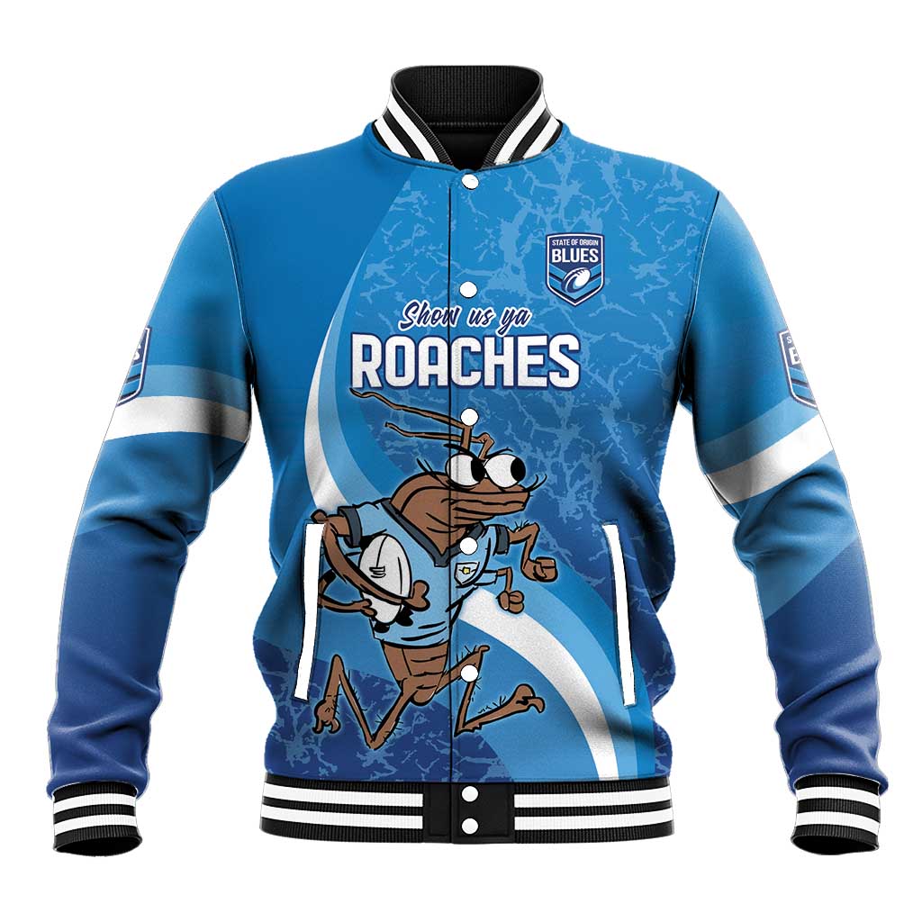 Custom NSW Cockroaches Blues Baseball Jacket New South Wales Origin No1