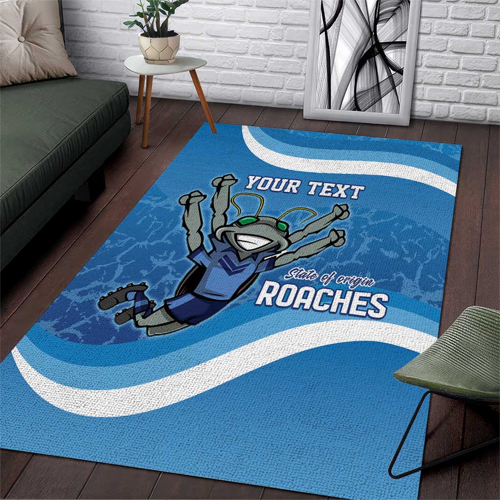 Custom NSW Cockroaches Blues Area Rug New South Wales Origin No2