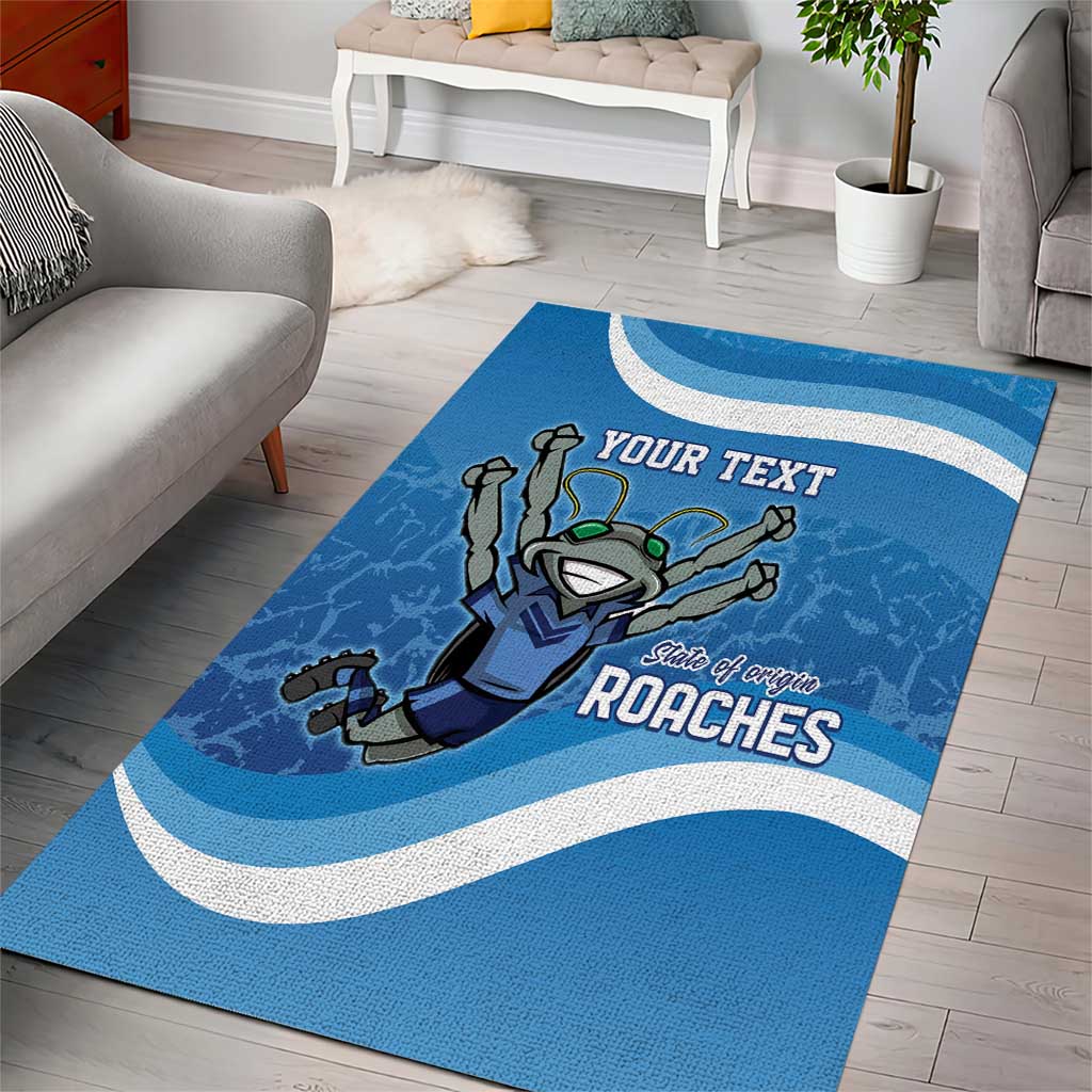 Custom NSW Cockroaches Blues Area Rug New South Wales Origin No2