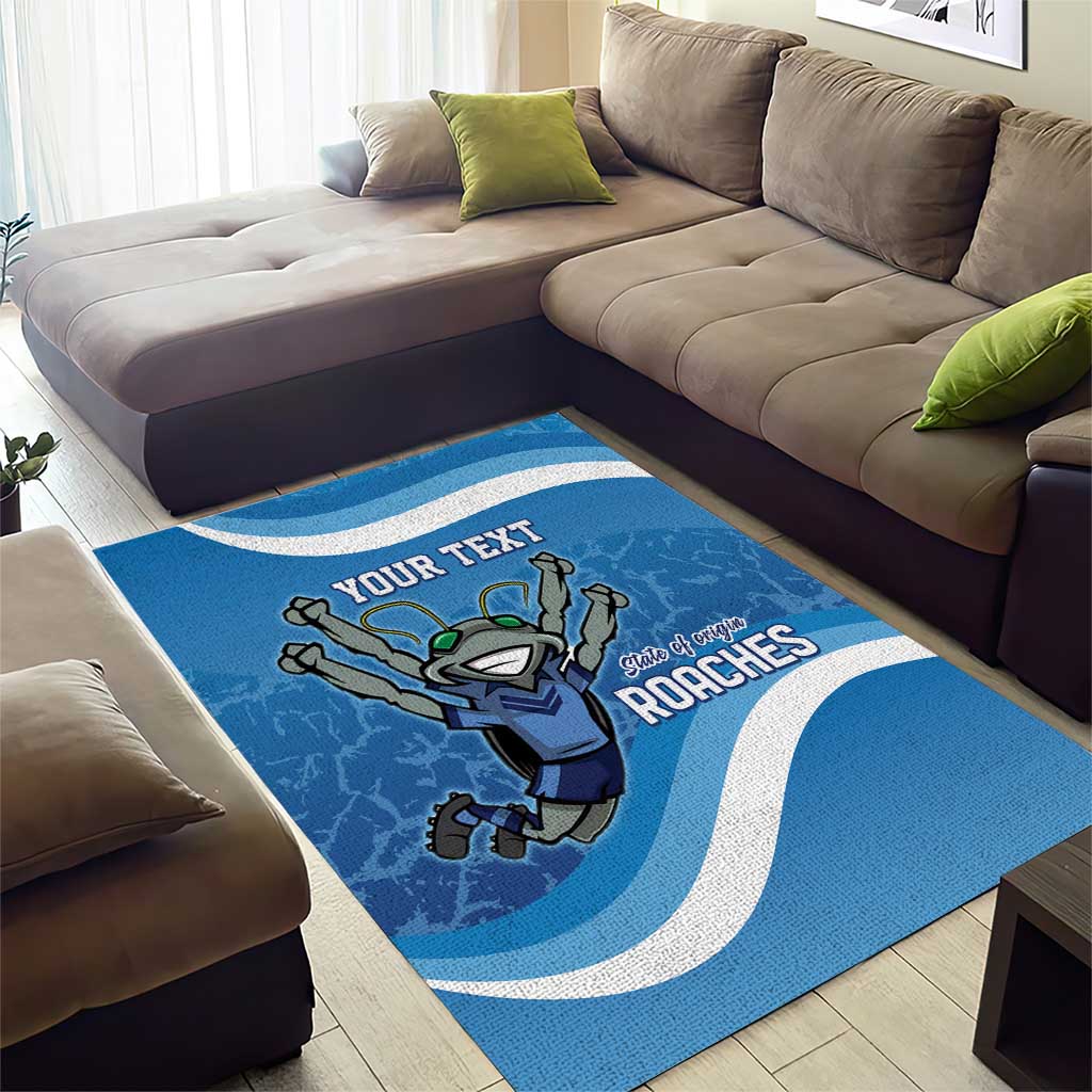 Custom NSW Cockroaches Blues Area Rug New South Wales Origin No2