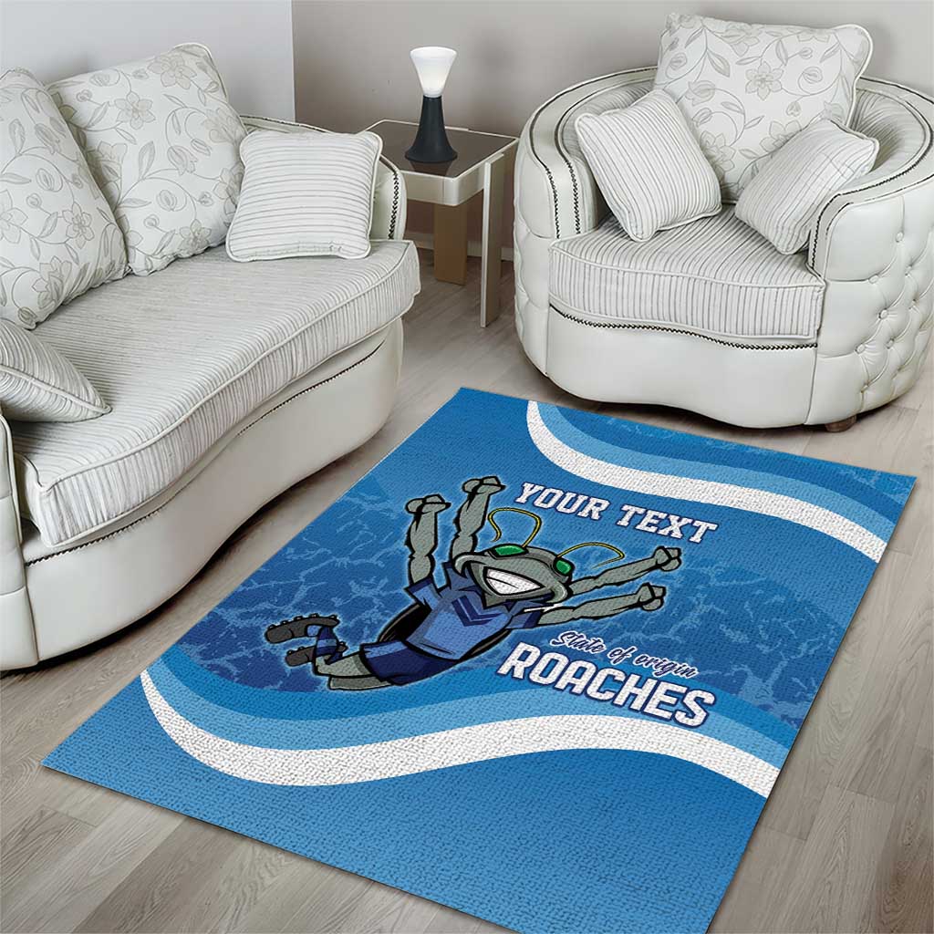 Custom NSW Cockroaches Blues Area Rug New South Wales Origin No2