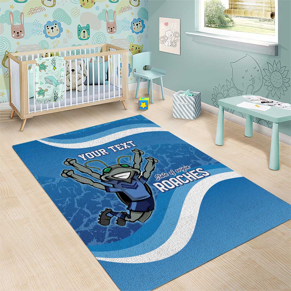 Custom NSW Cockroaches Blues Area Rug New South Wales Origin No2