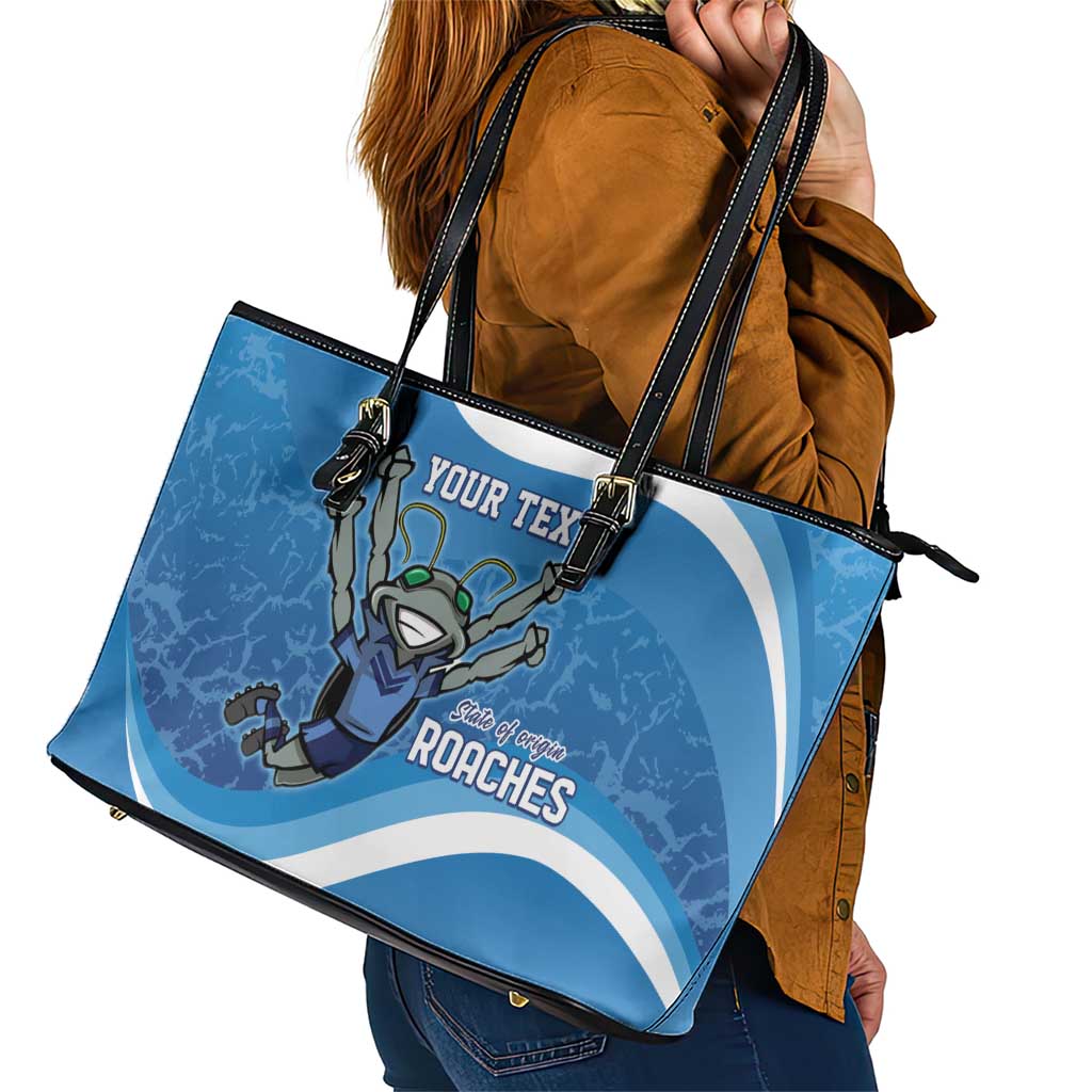 Custom NSW Cockroaches Blues Leather Tote Bag New South Wales Origin No2